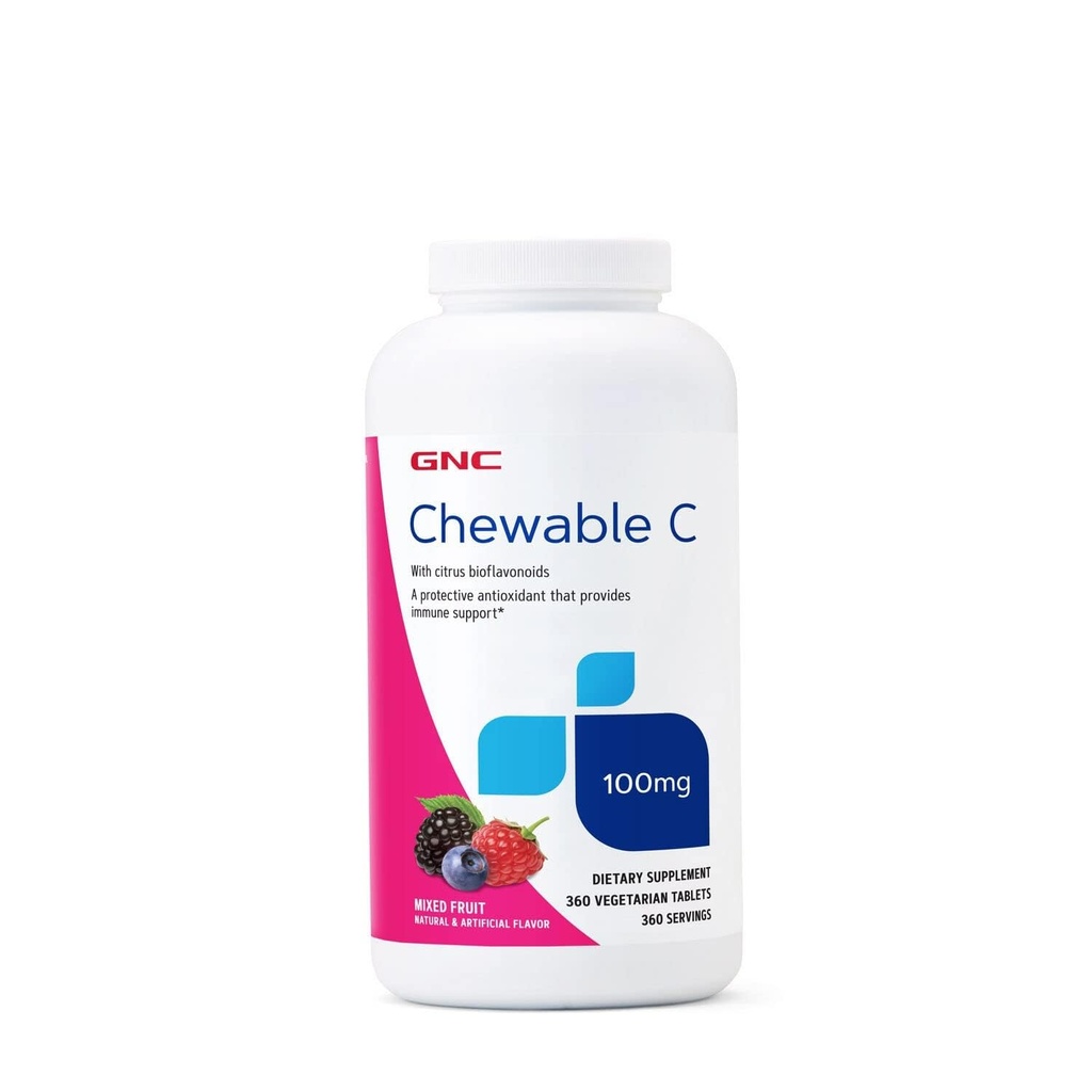 GNC Βιταμίνη C 100mg, Παρέχει Ανοσολογική Υποστήριξη, Μικτά Φρούτα, 360 Μερίδες