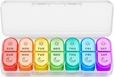 Weekly Pill Organizer 2 φορές την ημέρα - AM PM Pill Organizer με 7 Daily Color-Coded Μικρές Θήκες, Πρωινές και Νυχτερινές Περιπτώσεις Ταξιδιών για Βιταμίνες, Ιατρική, & Συμπληρώματα