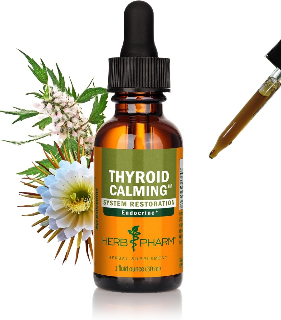 Herb Pharm Thyroid Calming Liquid Herbal Formula for ενδοκρινικό σύστημα υποστήριξης - 1 ουγγιά