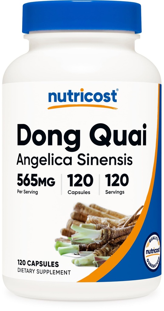 Nutricost Dong Quai 565mg, 120 κάψουλες - Χωρίς γλουτένη, μη ΓΤΟ, κάψουλες χορτοφάγων - Angelica Sinensis