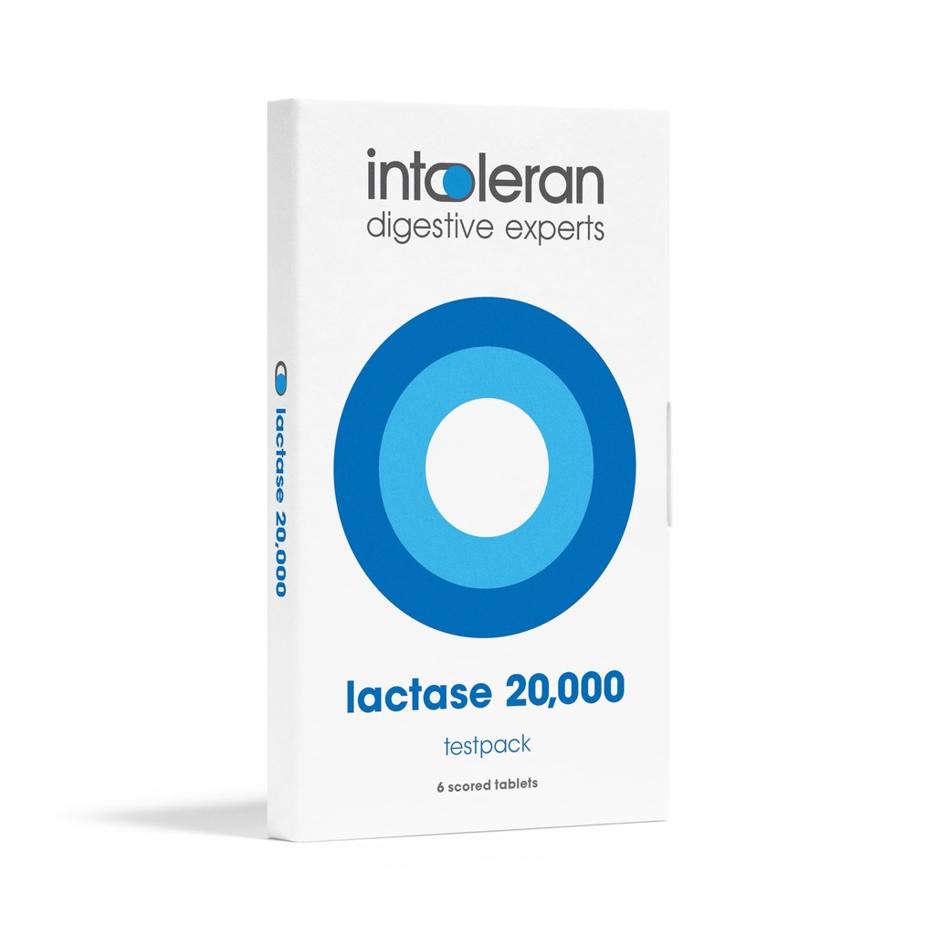 Intoleran Lactase 20.000 Digestive Enzymes Testpack - 6 Scored Tablets 