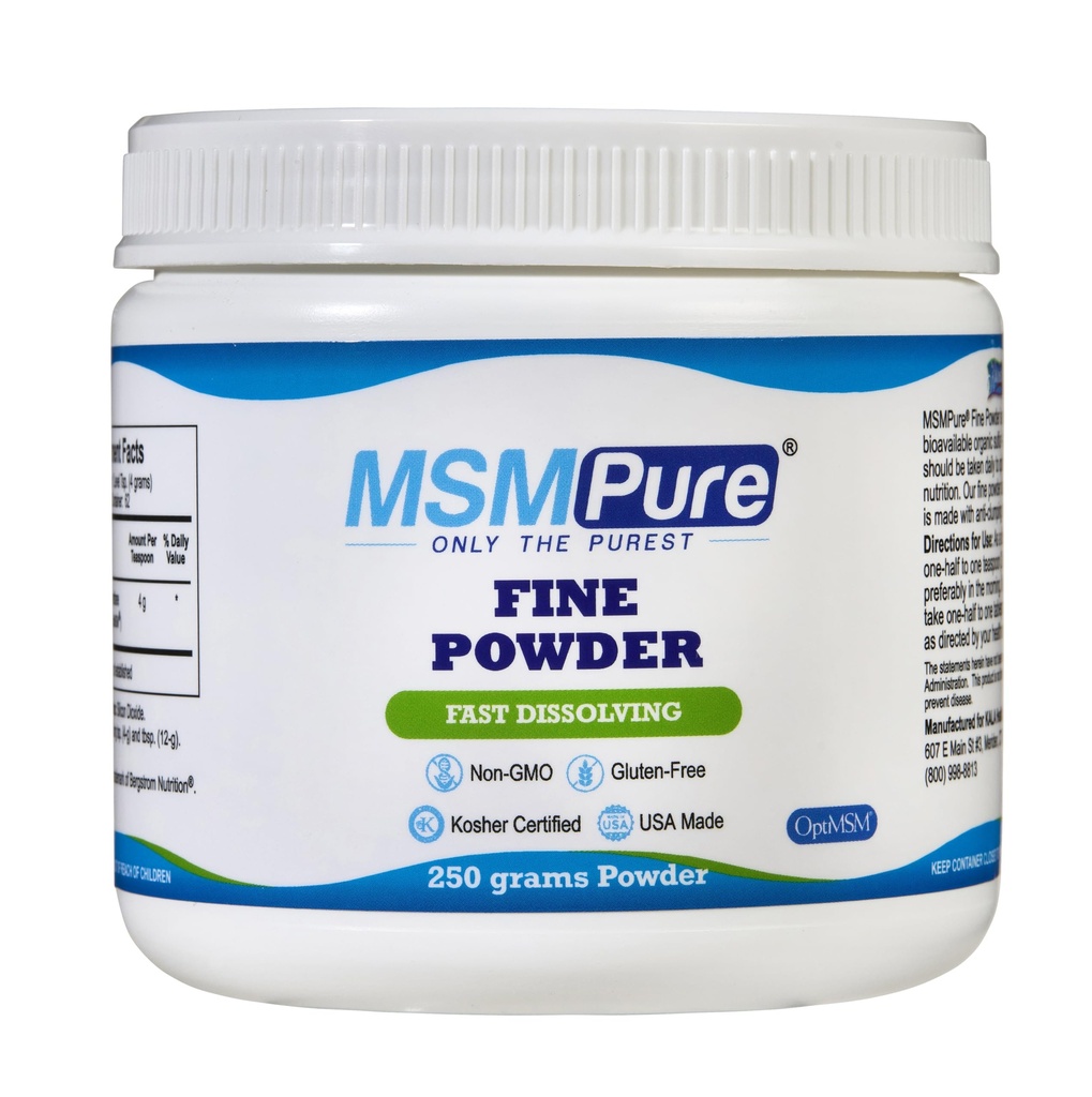 KALA ΥΓΕΙΑ MSMPure Fast Dissolving Fine MSM σκόνη κρύσταλλα – US-Made MSM για κοινή υγεία, εμφάνιση του δέρματος, και Hair & Nail Support – 8,8 oz, Organic Sulfur