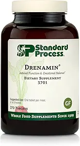 Standard Process Drenamin - Adrenal Function Supplement for Healthy Stress Response - Υποστηρίζει Υγιεινή Παραγωγή & Μεταβολισμός - Χωρίς γλουτένη, Μη-Dairy & Μη-Soy - 270 Tablets (270 Servings)