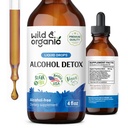 Wild & Organic Alcohol Detox Drops - Liver & Kidney Cleanse with Milk Thistle, Chanca Piedra Stone Breaker - Anti Alcohol Complex for Liver Cleanse Detox - Vegan, No Sugar & Additives - 4 fl oz