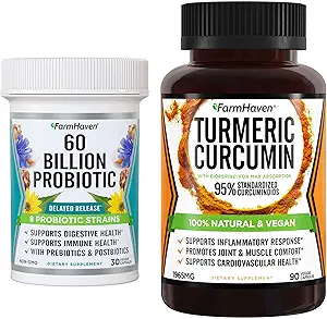 FarmHaven Turmeric Curcumin με BioPerine Black Pepper και 60 δισεκατομμύρια CFU Probiotic