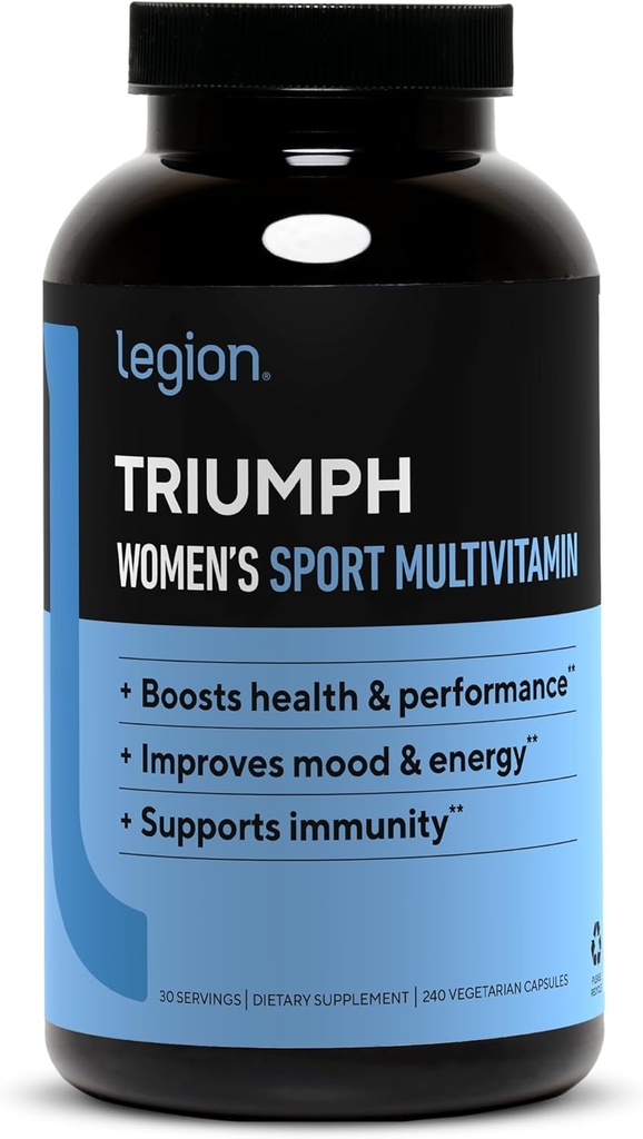 LEGION Triumph Daily Sport Multivitamin Supplement - Βιταμίνες και Ορυκτά για Αθλητές Βοηθά με την Ενέργεια για Αθλητικά & Bodybuilding προπονήσεις. 30 Υπηρεσίες (Γυναίκες)