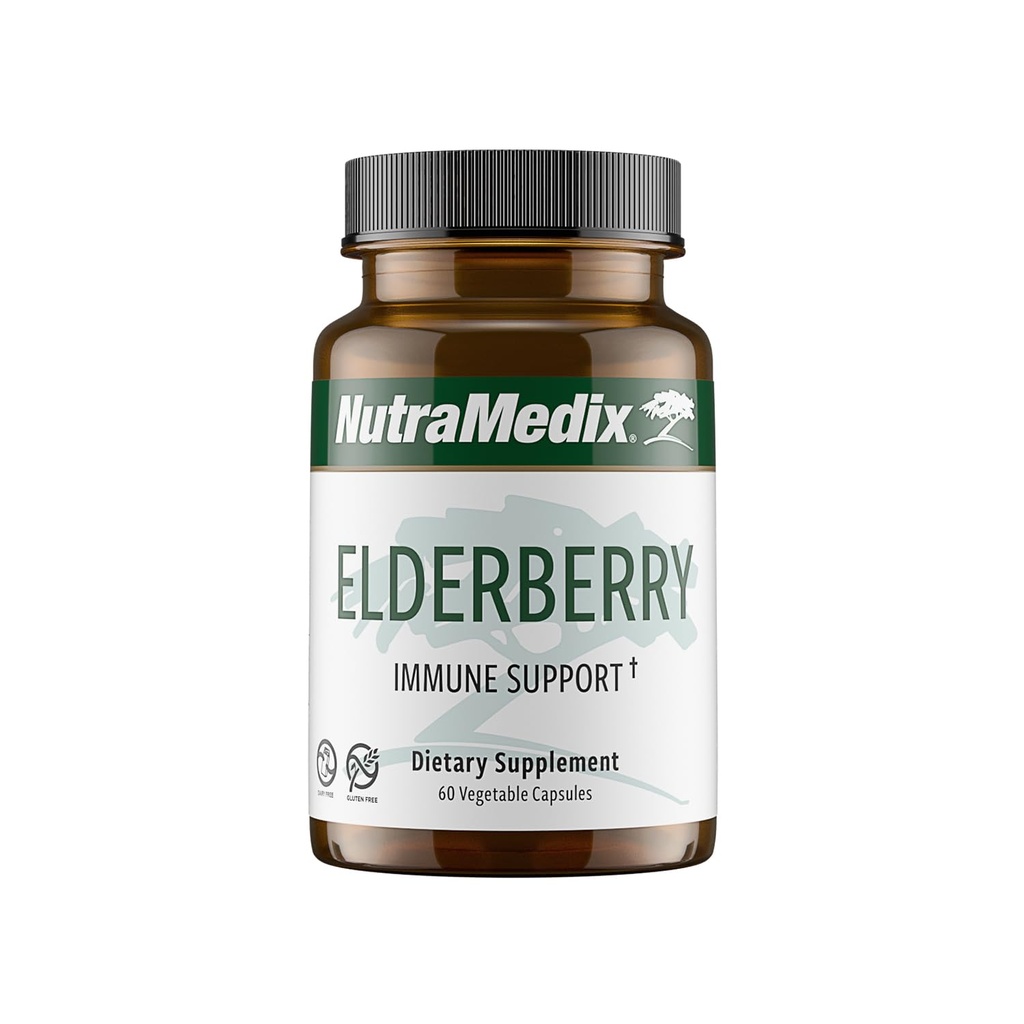 NutraMedix Elderberry Αντιοξειδωτικά Συμπληρώματα Κάψουλες - Elderberry Extract to Promotion a Healthy Inflammary Response, Daily Immune Support, and Bowel Health (60 Κάψουλες)