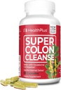Υγεία Plus Super Colon Cleanse 15 Ημέρα προσφοράς του Gentle Gut Cleanse Detox, Psyllium Husk, Προβιοτικά για την ανακούφιση της δυσκοιλιότητας & Digestive Υποστήριξη, 60 κάψουλες