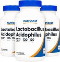 Nutricost Lactobacillus Acidophilus 10 Δισεκατομμύρια CFU, 120 κάψουλες λαχανικών - Προβιοτικά (3 φιάλες)