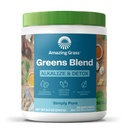 Amazing Grass Greens Blend Alkalize & Detox: Smoothie Mix, Καθαρίστε με Super Greens & Beet Root Powder, Digestive Enzymes, Prebiotics & Probiotics, 30 Μερίδες (Packaging May Vary)