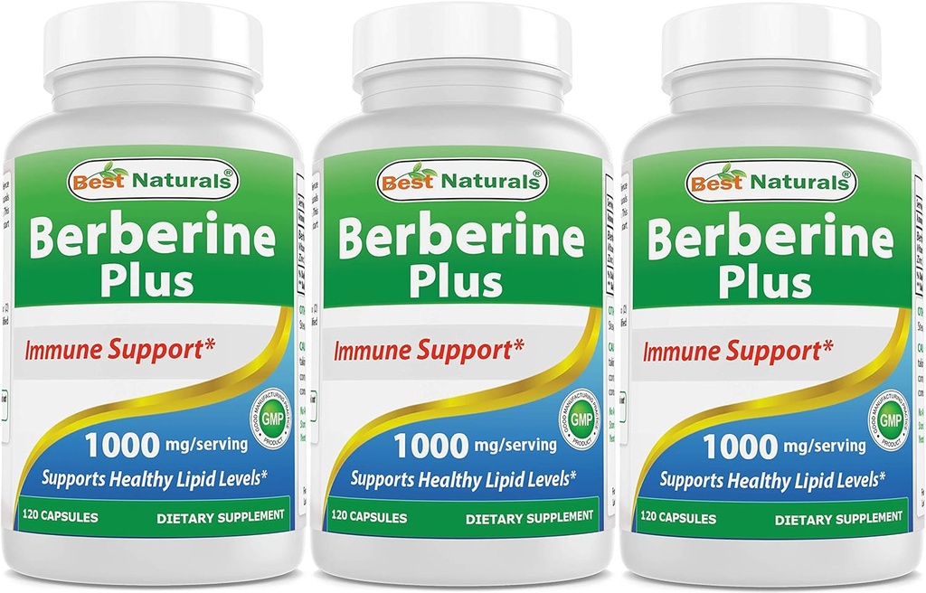 Best Naturals Berberine Plus 1000 mg/Σερβίροντας 120 κάψουλες - (πακέτο των 3)