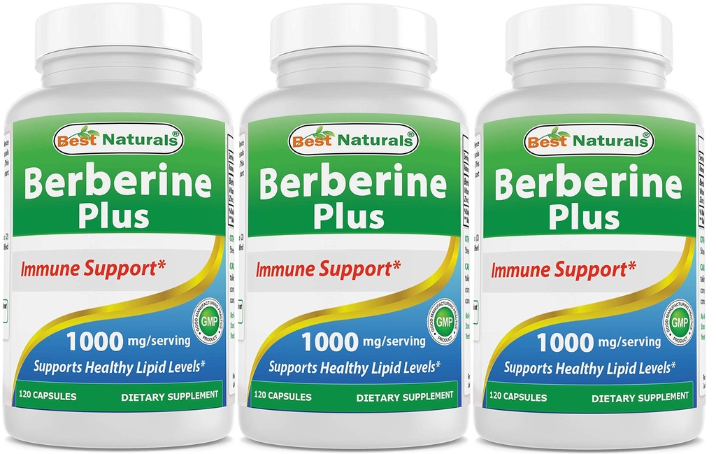 Best Naturals Berberine Plus 1000 mg/Σερβίροντας 120 κάψουλες - (πακέτο των 3)