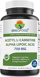 Brieofood Acetyl L-καρνιτίνη Άλφα Λιποϊκό οξύ (ALA ALC) 750 mg 120 Κάψουλες
