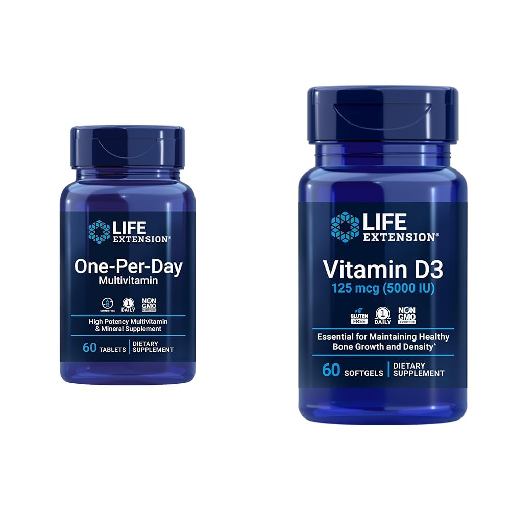 Life Extension One-Per-Day Multivitamin – Packed with Over 25 Vitamins, Minerals & Plant Extracts & Vitamin D3 125 mcg (5000 IU), Bone Health, Brain Performance, Immune System Support