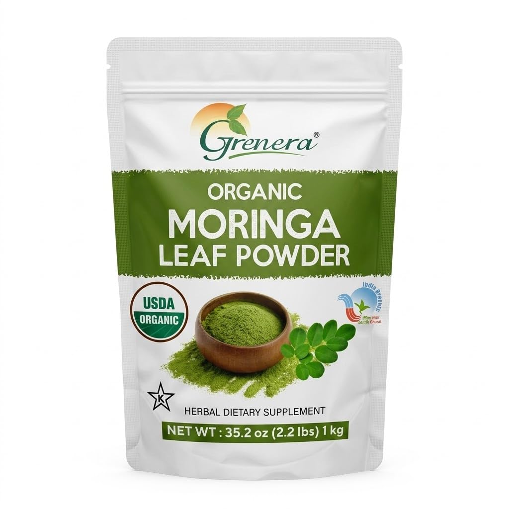 Grenera Organic Moringa Powder - 2.2 lbs (35.2 oz) 