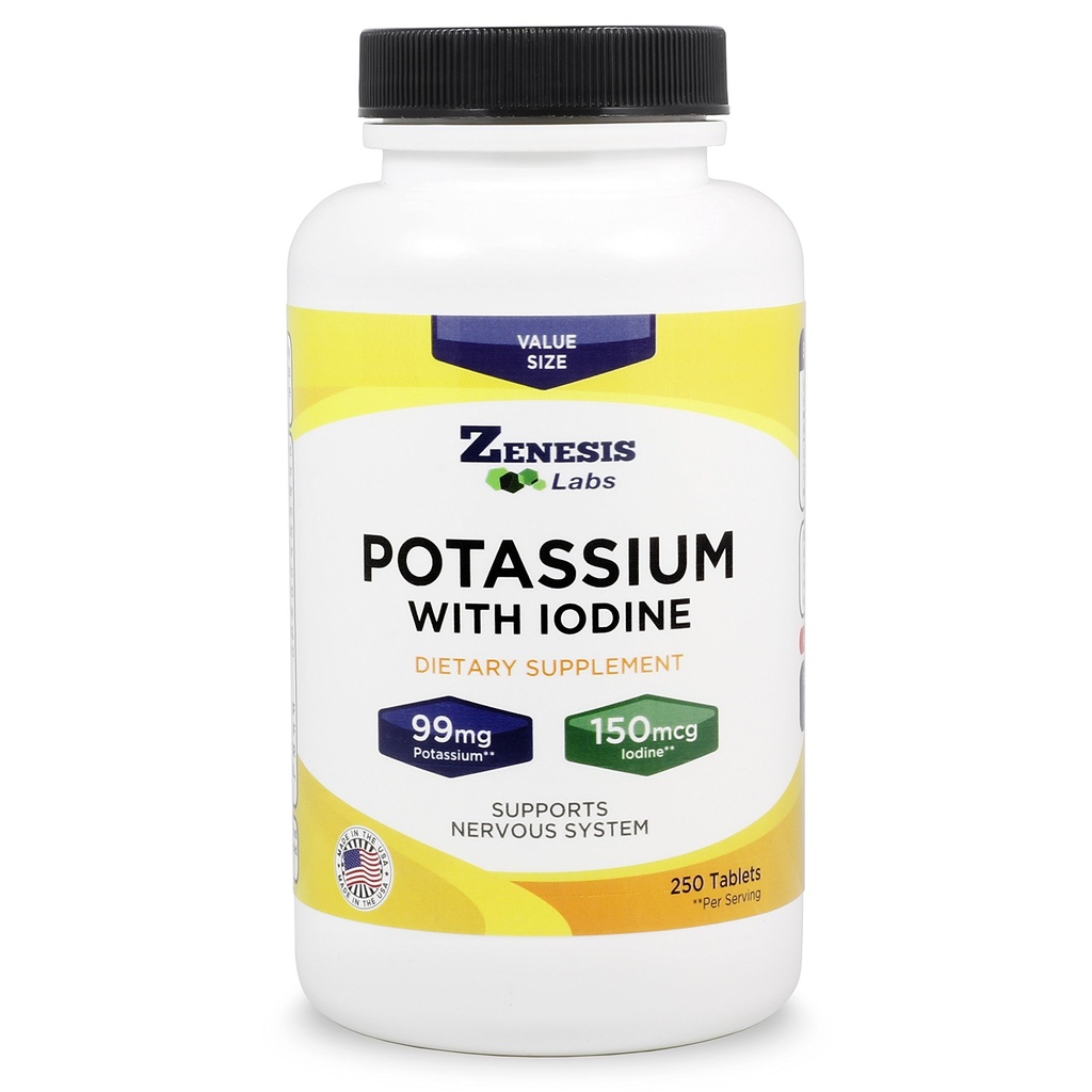 Γλουκονικό κάλιο 99mg + 150mcg ιωδιούχο από Kelp Μαζική (250 δισκία/ φιάλη)