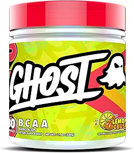 GHOST BCAA Powder Amino Acids Supplement, Lemon Crush - 30 σέρβις - Χωρίς ζάχαρη Intra, Post & Pre προπόνηση Amino σκόνη & ποτό αποκατάστασης, 7G BCAA