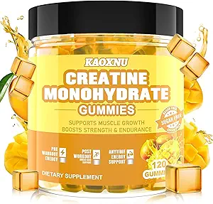2 Pack Creatine Monohydrate Gummies 5000mg για Άνδρες & Γυναίκες, 120 CT Chewable Creatine Monohydrate for Energy Boost, Muscle Support, 5,6g Creatine Monohydrate per Serving - Χωρίς ζάχαρη