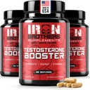 Iron Brothers Men’s Testosterone Support Supplement – Tribulus, Tongkat Ali, Ashwagandha & DIM – Daily Performance & Vitality Formula – with Fenugreek & Zinc – 90 Day Cycle – 270 Capsules