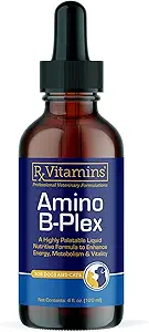 Rx Vitamins Amino B Plex Cat & Dog Supplement - Vitamin B Complex Liquid Plus Amino Acids for Dogs & Cats - Ορεκτικό Αναμνηστικό και Κερδίζοντας Βάρος Cat & Dog Vitamins - 4 oz