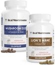 Real Mushrooms Vitamin D2, Zinc, Chaga, Reishi (120ct) και Lion's Mane (300ct) Bundle - Ανοσία και Γνωστική Υποστήριξη, Χηλικός Ψευδάργυρος για Βελτιωμένη Απορρόφηση - Vegan, Χωρίς Γλουτένη, Μη ΓΤΟ