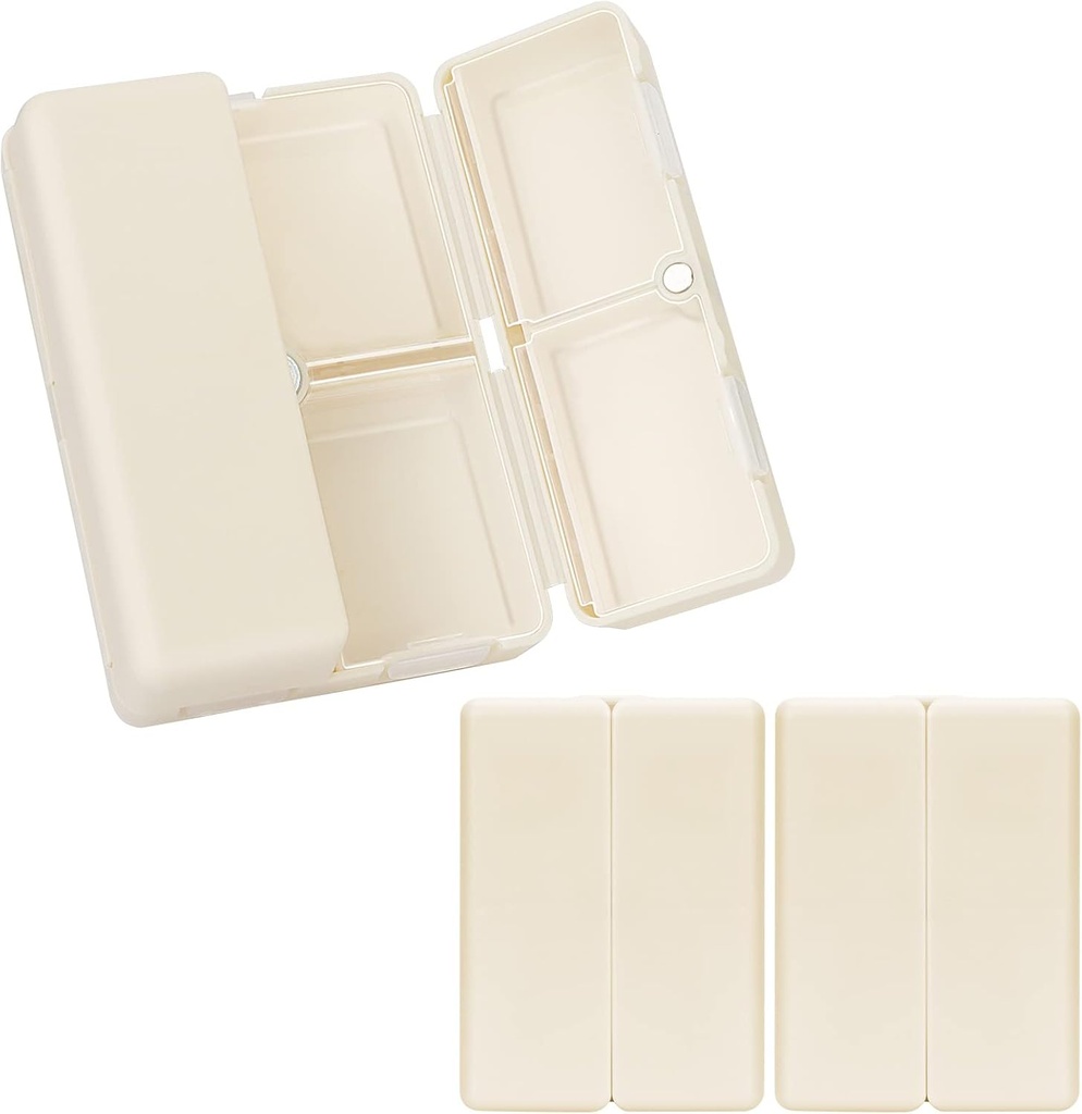 FYY Daily Pill Organizer,2 τεμ 7 Διαμερίσματα Φορητή θήκη χαπιών Travel Pill Organizer,[Folding Design] Κουτί χαπιών για Purse Pocket για να κρατήσει βιταμίνες, Cod λάδι ήπατος, συμπληρώματα και φαρμακευτική αγωγή-λευκό