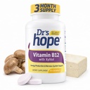 Βιταμίνη B12 1000 Mcg, B12 Βιταμίνες 1000 McG Βοήθεια για την αύξηση του μεταβολισμού, της παραγωγής ενέργειας και της υποστήριξης του νευρικού συστήματος, 90 Μασώμενα δισκία - 1 Tablet ανά υπηρεσία, Μη ΓΤΟ & Χωρίς γλουτένη