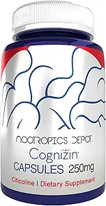 Nootropics Depot Cognizin Citicoline Capsules | 60 Count | Choline Supplement | Brain Health Supplement | Regulates Memory and Cognitive Function | Supports Attention, Focus and Recall