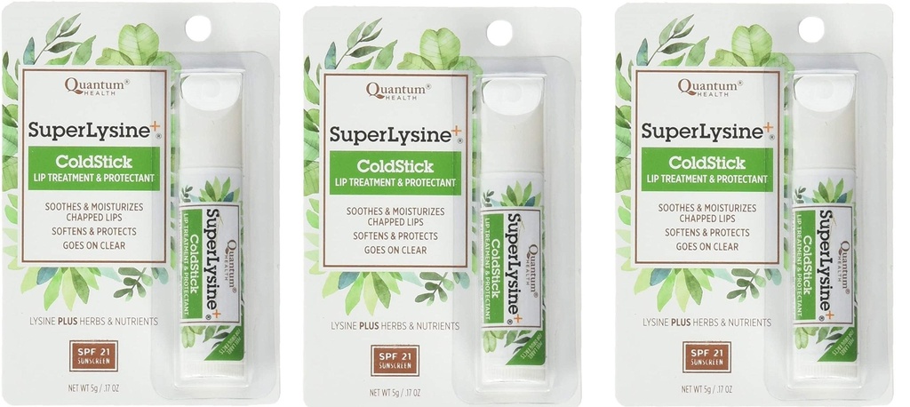 Super Lysine Plus+ ColdStick, SPF 21, Κανονική 0.18 oz (πακέτο 3) από την Quantum Research