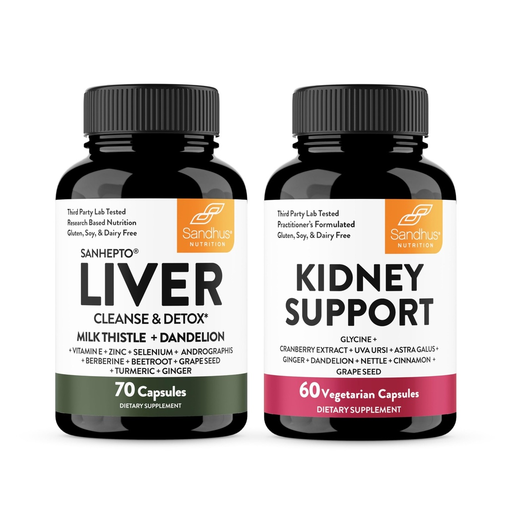 Sandhu's Liver Detox & Kidney Support Combo | Supports Liver, Kidney & Urinary Tract Health