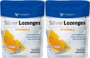 Ασημί Lozenges με Βιταμίνη C - Premium Nano Silver 60 PPM Κολλοειδές Ασημί, Βιολογικό Μέλι και Βιταμίνη C Ορυκτό συμπλήρωμα σταγόνες για την υποστήριξη του ανοσοποιητικού συστήματος, Βήχας & Λαρύγγι - Συσκευασία των 2