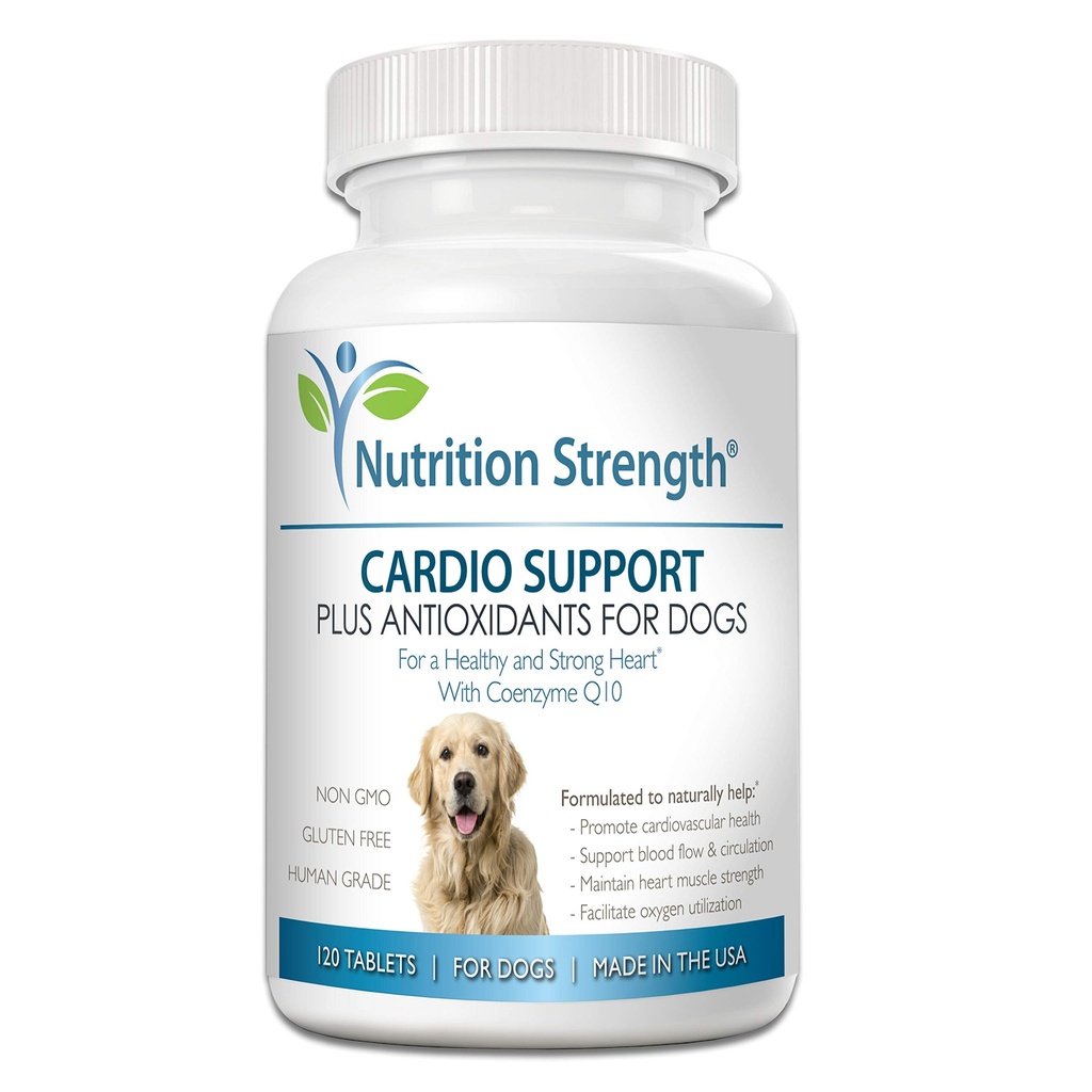 Cardio Υποστήριξη για σκύλους Plus Αντιοξειδωτικό, L-καρνιτίνη, L-Ταυρίνη, με συνένζυμο Q10 και βιταμίνη Ε, Προάγει μια υγιή και ισχυρή καρδιά σκύλου, 120 Μασώμενα δισκία