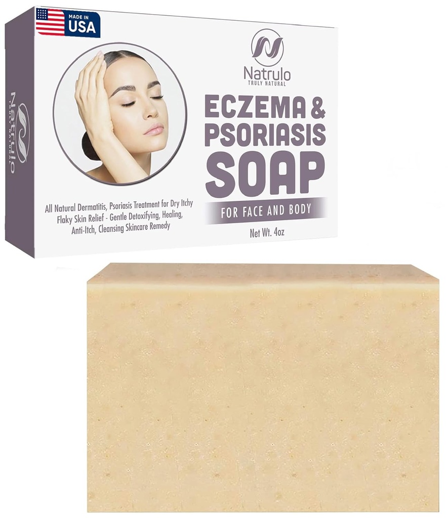 Eczema Soap Bar για το πρόσωπο και το σώμα – Όλη η φυσική δερματίτιδα, Psoriasis θεραπεία για ξηρό Ichy Flaky Skin Relief – Απαλό Αποτοξινωτικό, Θεραπεία, Anti-Itch, Καθαρισμός Skincare Remedy – Eczema Soap Bar