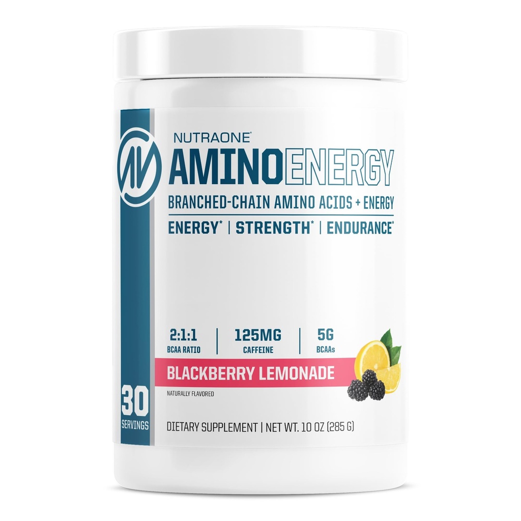 NutraOne Amino Energy BCAA Powder Pre-Wortout Supplement with Caffeine Branched Chain Amino Acids to Help Fuel and Recover* (Λεμονάδα μούρων - 30 Servings)