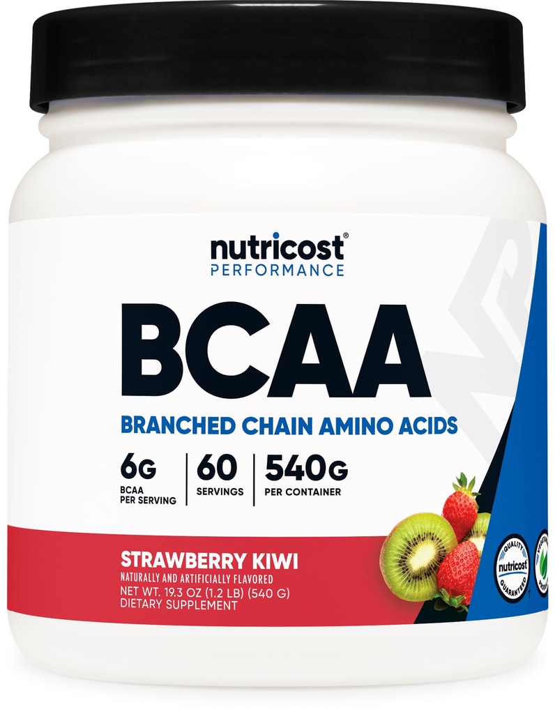 Nutricost BCAA σκόνη (Strawberry Kiwi) 60 εξυπηρετήσεις - Βέλτιστη 2:1:1 αναλογία