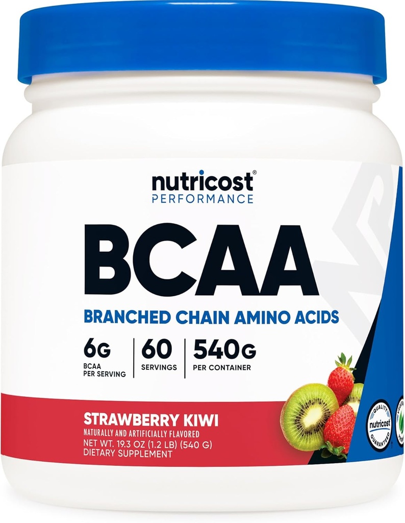 Nutricost BCAA σκόνη (Strawberry Kiwi) 60 εξυπηρετήσεις - Βέλτιστη 2:1:1 αναλογία