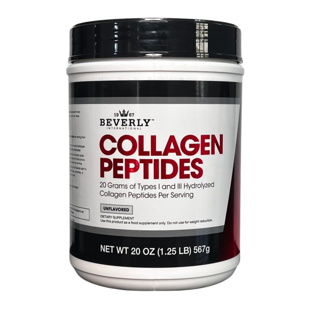 Beverly International Collagen Peptides Protein Powder (στα Αγγλικά). Νεανική εμφάνιση - Δέρμα, μαλλιά, νύχια, οστά και κοινή υγεία. Εύκολο στη χρήση, εξαιρετικά απορροφήσιμο. 18 γραμμάρια πρωτεΐνης, χωρίς γεύση 20 oz.