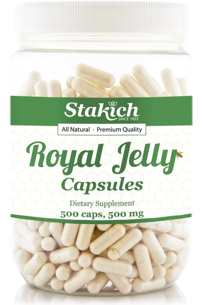 Stakich 500 mg Καψάκια (Βασιλικό Jelly Κάψουλες 500 mg (500 Count))