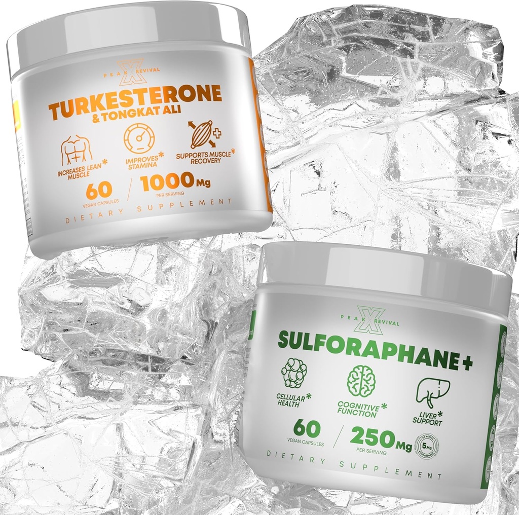 Turkesterone & Tongkat Ali Real Lab-Verified Sulforafane Supplement, Ajuga Turkestanica Per Serving Increction Stamina - (60 κάψουλες)