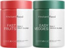 Codeage Instantfood Easy Veggies + Fast Fruits Vitamins Bundle, 30+ Daily Λαχανικά & Φρούτα Σκόνες, Ολόκληρα τρόφιμα Πράσινο, πολυβιταμίνη, Ίνες, Vegan Superfood Minerals Συμπλήρωμα - 180 κάψουλες