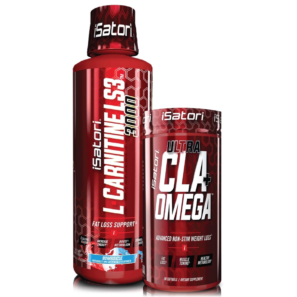 iSatori L-Carnitine LS3 Bombsicle 3000mg (32 Servings) & iSatori Ultra CLA (90 Softgels)