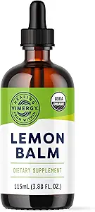 Vimergy Organic Lemon Balm Βαφή βοτάνων συμπλήρωμα – 175 mg από 10:1 Εκχύλισμα λεμονιού ανά υπηρεσία, μπορεί να χρησιμοποιηθεί στο τσάι - USDA Certified Organic, μη GMO, Αλκοόλ-ελεύθερο –115 mL (1 mL/serving)