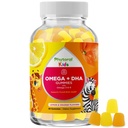 Παιδιά Omega και DHA Gummies - Λιπαρά Οξέα Ωμέγα 3 6 9 με Βιταμίνη C για Όραμα - Διατροφική DHA για Παιδιά για Υγιεινό Νευρικό Σύστημα & Υποστήριξη Εστίασης - Fish Free - 60 Count