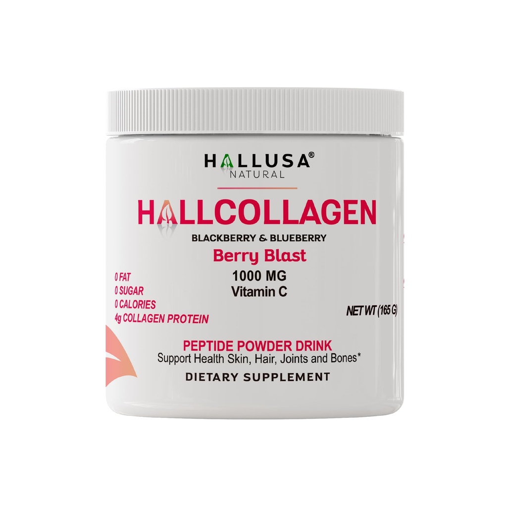 Hallusa φυσικό υδρολυμένο κολλαγόνο πεπτίδια σκόνη 1000mg με βιταμίνη C 
