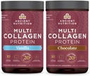 Ancient Nutrition Multi Collagen Protein Powder, Βανίλια, 24 σέρβις + Multi Collagen Protein Powder, Σοκολάτα, 24 σέρβις