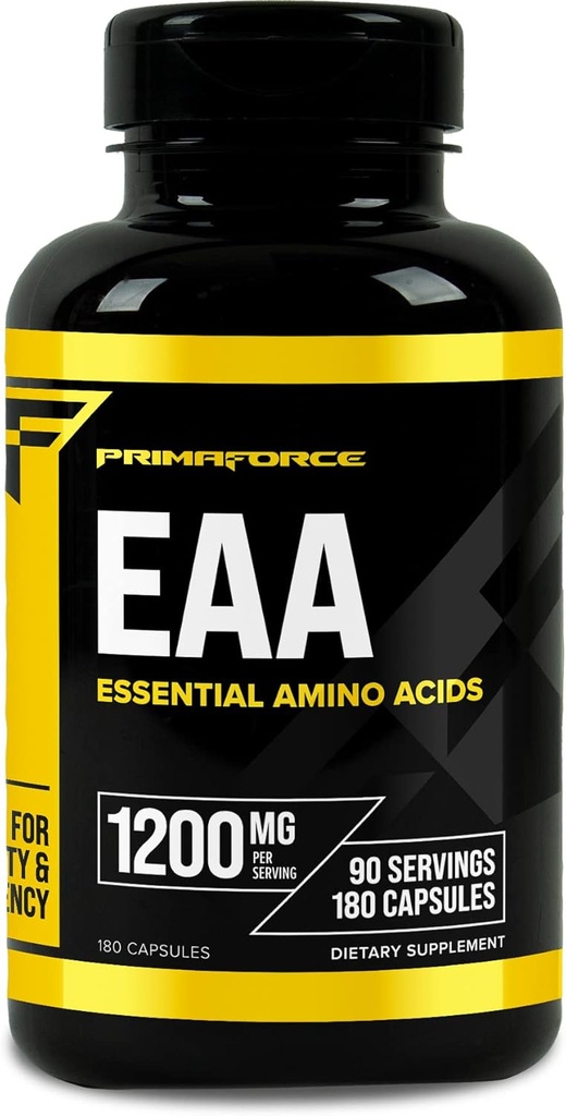 Primaforce EAA Κάψουλες 1200mg, 180 κάψουλες, 90 Σερβιέτες - Απαραίτητα Αμινοξέα - Μη ΓΤΟ, Χωρίς Γλουτένη & Vegistary Friendly