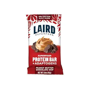 Laird Superfood Λειτουργική Πρωτεΐνη Bars – Protein Bar, αλλά καλύτερα με πραγματικά συστατικά, Λειτουργικά Μανιτάρια 10g Φυτική Βασισμένη Πρωτεΐνη, 6g Ίνες - Μη-GMO - Pinut Butter Chocolate Chip, 10 Count (Pack of 1)