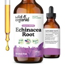 Άγριες & Βιολογικές σταγόνες Echinacea - Ανοσοποιητικό συμπλήρωμα υποστήριξης με Echinacea Angustifolia - Υγρό εκχύλισμα ρίζας Βάμμα - Vegan, Ζάχαρη & Αλκοόλ-ελεύθερο - 4 fl oz