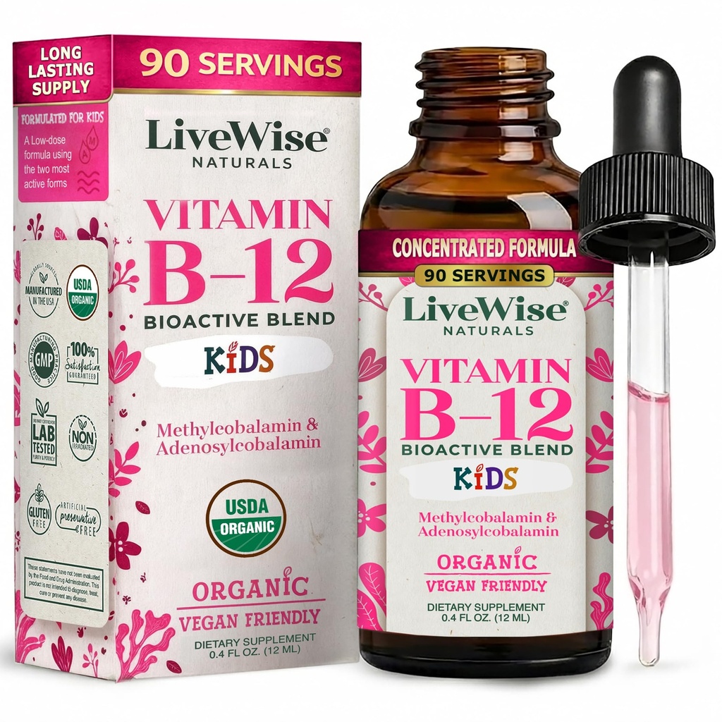 LiveWise Naturals Βιταμίνη Β12 Υγρές σταγόνες για παιδιά 
