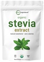 Pure Organic Stevia Powder, 4 ουγγιά, 706 σερβιρίσματος, Highest Grade Stevia Green Leaf Extract Reb-A, Μειωμένη Πικάντικη Επίγευση, 0 θερμίδες, Φυσικό γλυκαντικό, Εναλλακτική ζάχαρη, Κετό Φιλικό